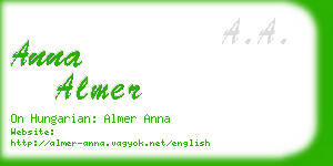anna almer business card